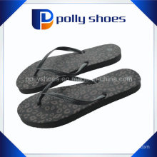 Fashion Promotional Logo Print Custom Black Flip Flops